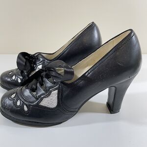 Womens Size 5.5 Swing Dance Shoes 1930s Vintage Style Ballroom Costume Heels